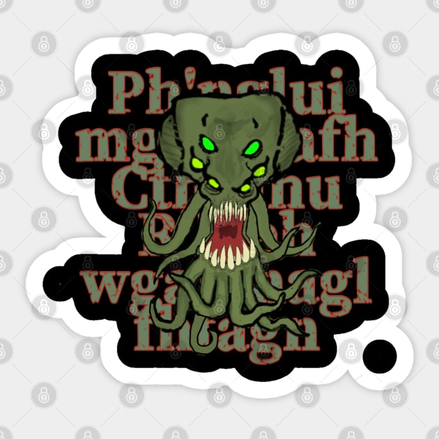 Cthulhu fhtagn Sticker by TonyBreeden